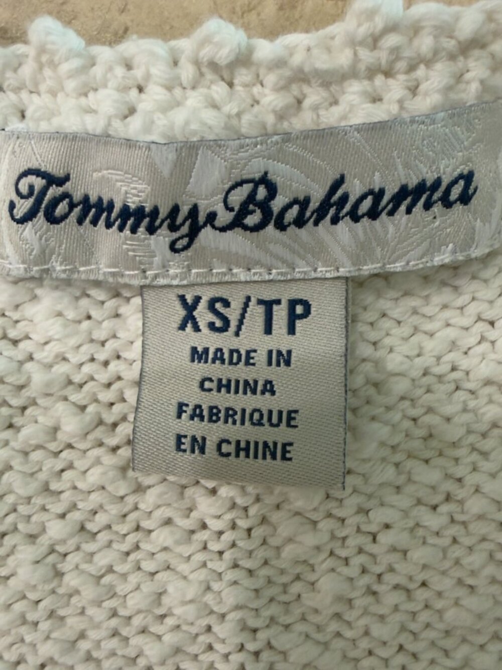 Tommy Bahama Waters Edge Scoop Neck Sweater Tank Top White - Size XS - Picture 5 of 6